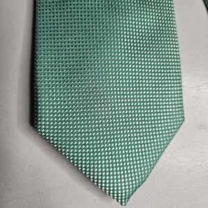 Tommy Hilfiger Mens Tie One Size Silk Adjustable Green Microcheck
